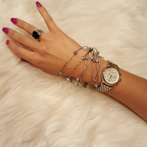 SET OF 7 CZ  ROUNDS AND BALLS CUSTOM  BRACELETS NWT FRIENDSHIP‎ BRIDESMAID GIFTS